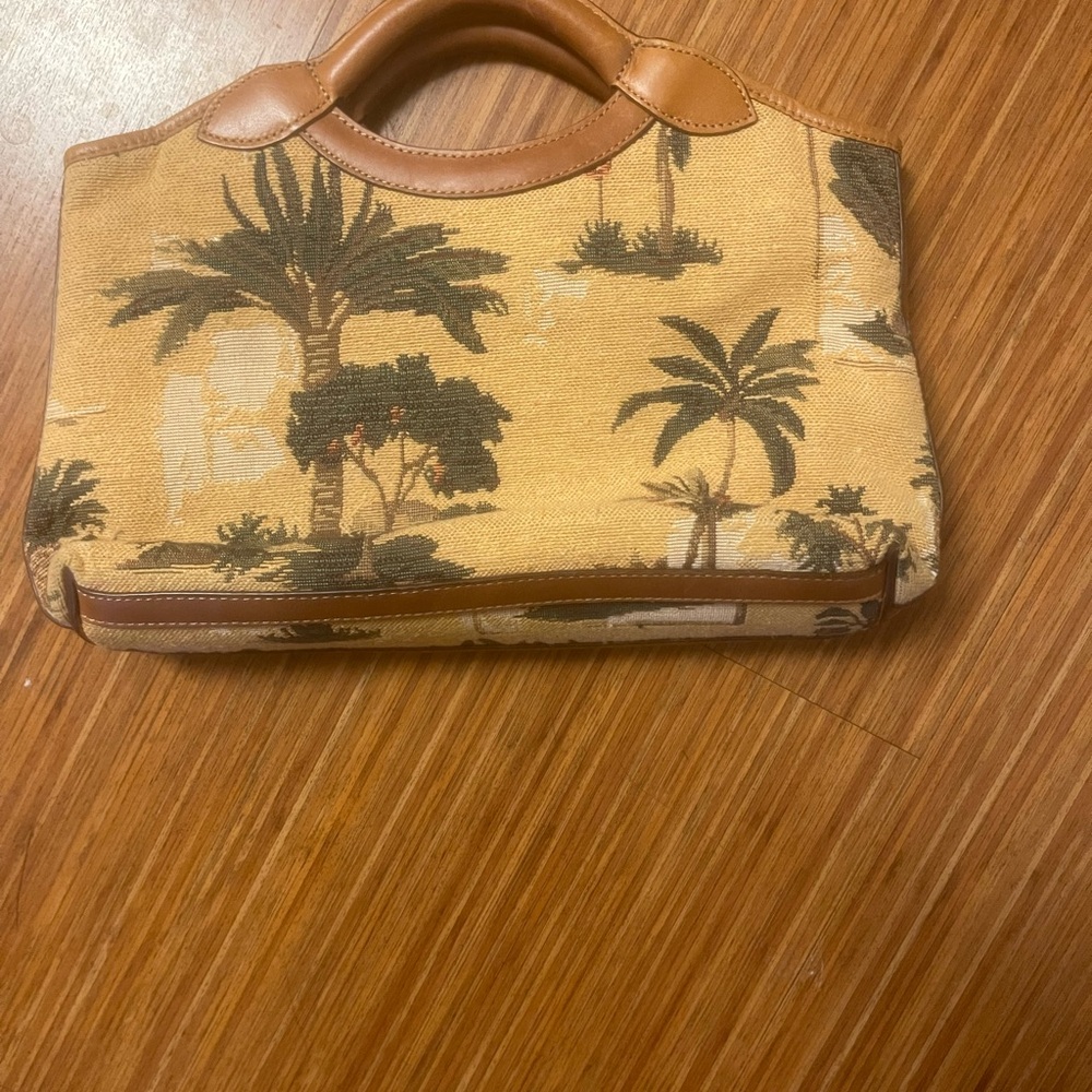 Tommy Bahama Tropical Print Tan and Brown Women's Bag